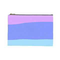 Pastel Colour, Blue, Lilac, Orange, Pastel, Pink, Romance Cosmetic Bag (large) by kyorashop23