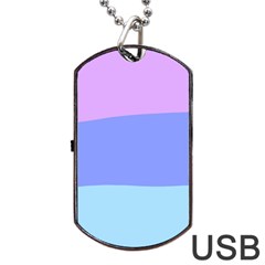 Pastel Colour, Blue, Lilac, Orange, Pastel, Pink, Romance Dog Tag Usb Flash (two Sides) by kyorashop23