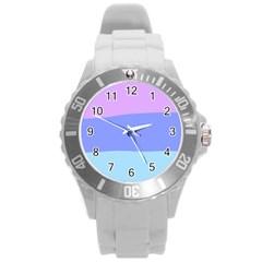 Pastel Colour, Blue, Lilac, Orange, Pastel, Pink, Romance Round Plastic Sport Watch (l) by kyorashop23