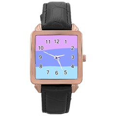 Pastel Colour, Blue, Lilac, Orange, Pastel, Pink, Romance Rose Gold Leather Watch  by kyorashop23