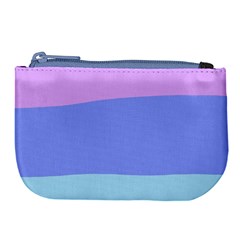 Pastel Colour, Blue, Lilac, Orange, Pastel, Pink, Romance Large Coin Purse by kyorashop23