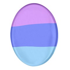 Pastel Colour, Blue, Lilac, Orange, Pastel, Pink, Romance Oval Glass Fridge Magnet (4 Pack) by kyorashop23