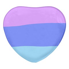 Pastel Colour, Blue, Lilac, Orange, Pastel, Pink, Romance Heart Glass Fridge Magnet (4 Pack) by kyorashop23