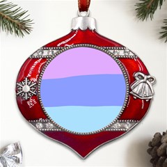 Pastel Colour, Blue, Lilac, Orange, Pastel, Pink, Romance Metal Snowflake And Bell Red Ornament by kyorashop23