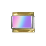 Pastel Rainbow, Color Gold Trim Italian Charm (9mm) Front