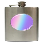 Pastel Rainbow, Color Hip Flask (6 oz) Front