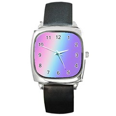 Pastel Rainbow, Color Square Metal Watch by kyorashop23