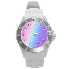 Pastel Rainbow, Color Round Plastic Sport Watch (l) by kyorashop23