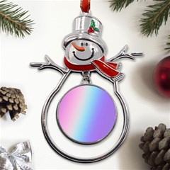 Pastel Rainbow, Color Metal Snowman Ornament by kyorashop23