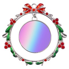 Pastel Rainbow, Color Metal X mas Wreath Ribbon Ornament by kyorashop23