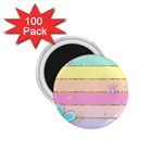 Pastel, Butterfly, Spring, Stripes, 1.75  Magnets (100 pack)  Front