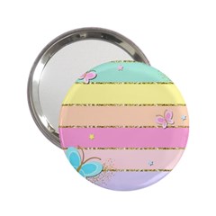 Pastel, Butterfly, Spring, Stripes, 2 25  Handbag Mirrors by kyorashop23