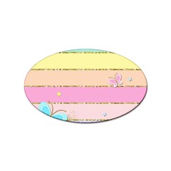 Pastel, Butterfly, Spring, Stripes, Sticker (oval) by kyorashop23