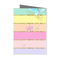 Pastel, Butterfly, Spring, Stripes, Mini Greeting Cards (pkg Of 8)