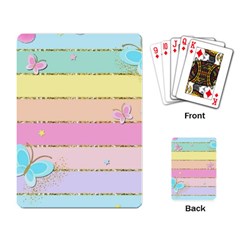 Pastel, Butterfly, Spring, Stripes, Playing Cards Single Design (rectangle)