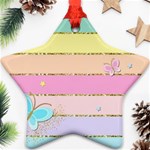 Pastel, Butterfly, Spring, Stripes, Star Ornament (Two Sides) Front