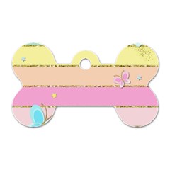 Pastel, Butterfly, Spring, Stripes, Dog Tag Bone (one Side) by kyorashop23