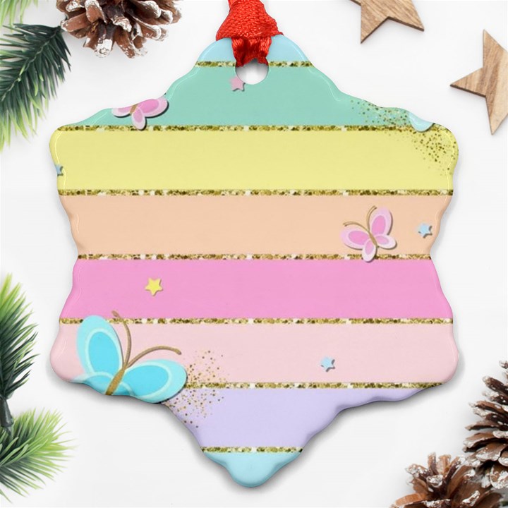 Pastel, Butterfly, Spring, Stripes, Ornament (Snowflake)