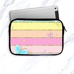 Pastel, Butterfly, Spring, Stripes, Apple Ipad Mini Zipper Cases by kyorashop23