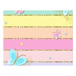 Pastel, Butterfly, Spring, Stripes, Two Sides Premium Plush Fleece Blanket (Large) 80 x60  Blanket Back