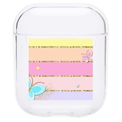 Pastel, Butterfly, Spring, Stripes, Hard Pc Airpods 1/2 Case