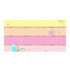 Pastel, Butterfly, Spring, Stripes, Satin Wrap 35  X 70  by kyorashop23