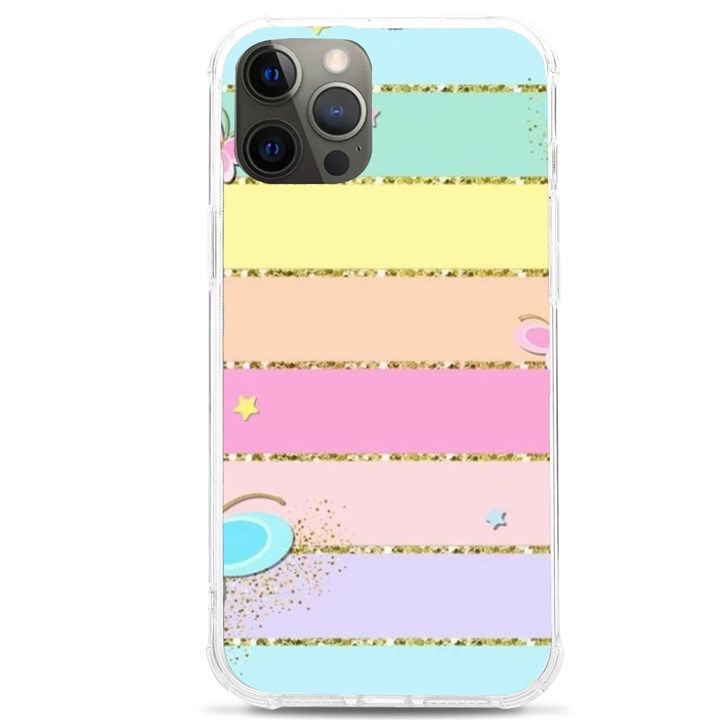 Pastel, Butterfly, Spring, Stripes, iPhone 12 Pro max TPU UV Print Case