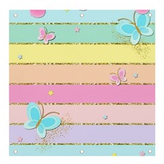 Pastel, Butterfly, Spring, Stripes, Banner And Sign 4  X 4  by kyorashop23