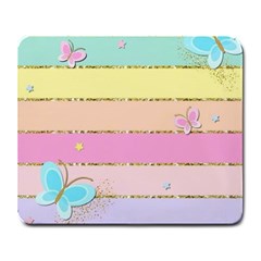 Pastel, Butterfly, Spring, Stripes, Large Mousepad by kyorashop23