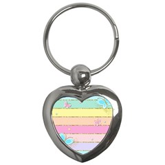 Pastel, Butterfly, Spring, Stripes, Key Chain (heart) by kyorashop23