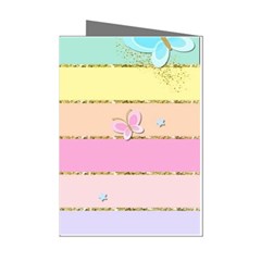 Pastel, Butterfly, Spring, Stripes, Mini Greeting Cards (pkg Of 8)