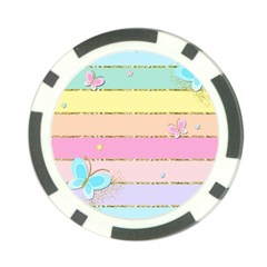 Pastel, Butterfly, Spring, Stripes, Poker Chip Card Guard (10 Pack) by kyorashop23