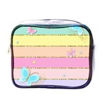 Pastel, Butterfly, Spring, Stripes, Mini Toiletries Bag (One Side) Front