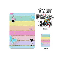 Pastel, Butterfly, Spring, Stripes, Playing Cards 54 Designs (mini)