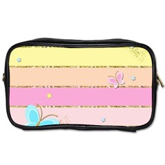 Pastel, Butterfly, Spring, Stripes, Toiletries Bag (one Side) by kyorashop23