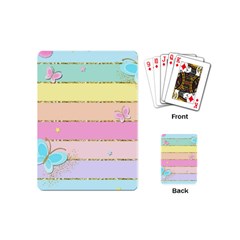 Pastel, Butterfly, Spring, Stripes, Playing Cards Single Design (mini)