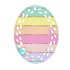 Pastel, Butterfly, Spring, Stripes, Ornament (oval Filigree)