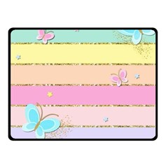 Pastel, Butterfly, Spring, Stripes, Two Sides Fleece Blanket (small) by kyorashop23