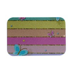 Pastel, Butterfly, Spring, Stripes, Open Lid Metal Box (silver)   by kyorashop23