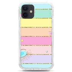 Pastel, Butterfly, Spring, Stripes, Iphone 12 Mini Tpu Uv Print Case	 by kyorashop23