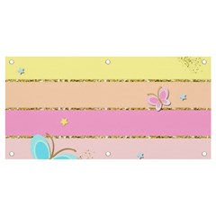 Pastel, Butterfly, Spring, Stripes, Banner And Sign 4  X 2  by kyorashop23