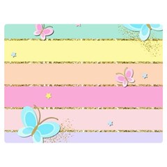 Pastel, Butterfly, Spring, Stripes, Premium Plush Fleece Blanket (extra Small) by kyorashop23