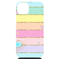 Pastel, Butterfly, Spring, Stripes, Iphone 14 Plus Black Uv Print Case by kyorashop23