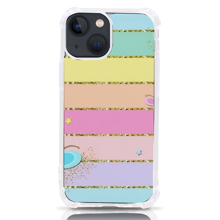 Pastel, Butterfly, Spring, Stripes, iPhone 13 mini TPU UV Print Case