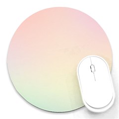 Rainbow Pastel, Purple, Gradient, Light, Led, Pink, Simple Round Mousepad by kyorashop23