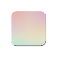 Rainbow Pastel, Purple, Gradient, Light, Led, Pink, Simple Rubber Square Coaster (4 Pack) by kyorashop23