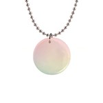 Rainbow Pastel, Purple, Gradient, Light, Led, Pink, Simple 1  Button Necklace Front