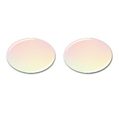 Rainbow Pastel, Purple, Gradient, Light, Led, Pink, Simple Cufflinks (oval) by kyorashop23