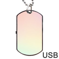 Rainbow Pastel, Purple, Gradient, Light, Led, Pink, Simple Dog Tag Usb Flash (one Side) by kyorashop23