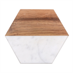 Rainbow Pastel, Purple, Gradient, Light, Led, Pink, Simple Marble Wood Coaster (Hexagon)  Front